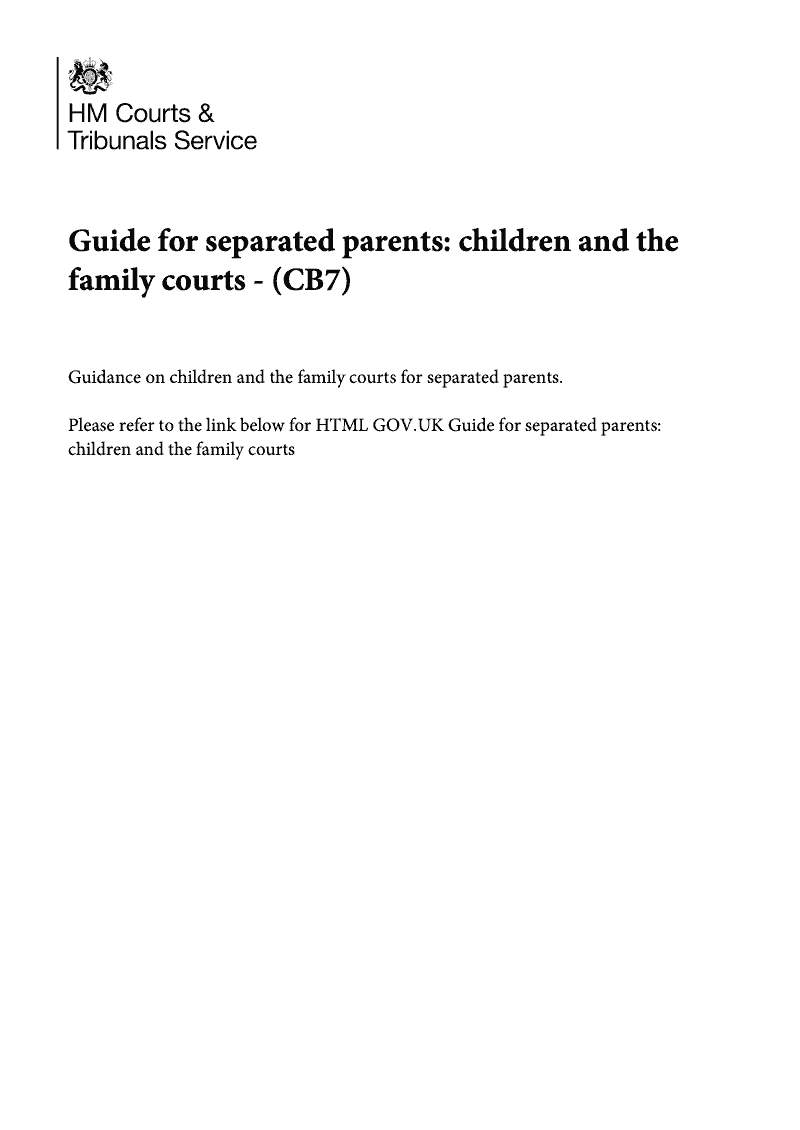 CB7 Guidance for separated parents Children and the family courts preview