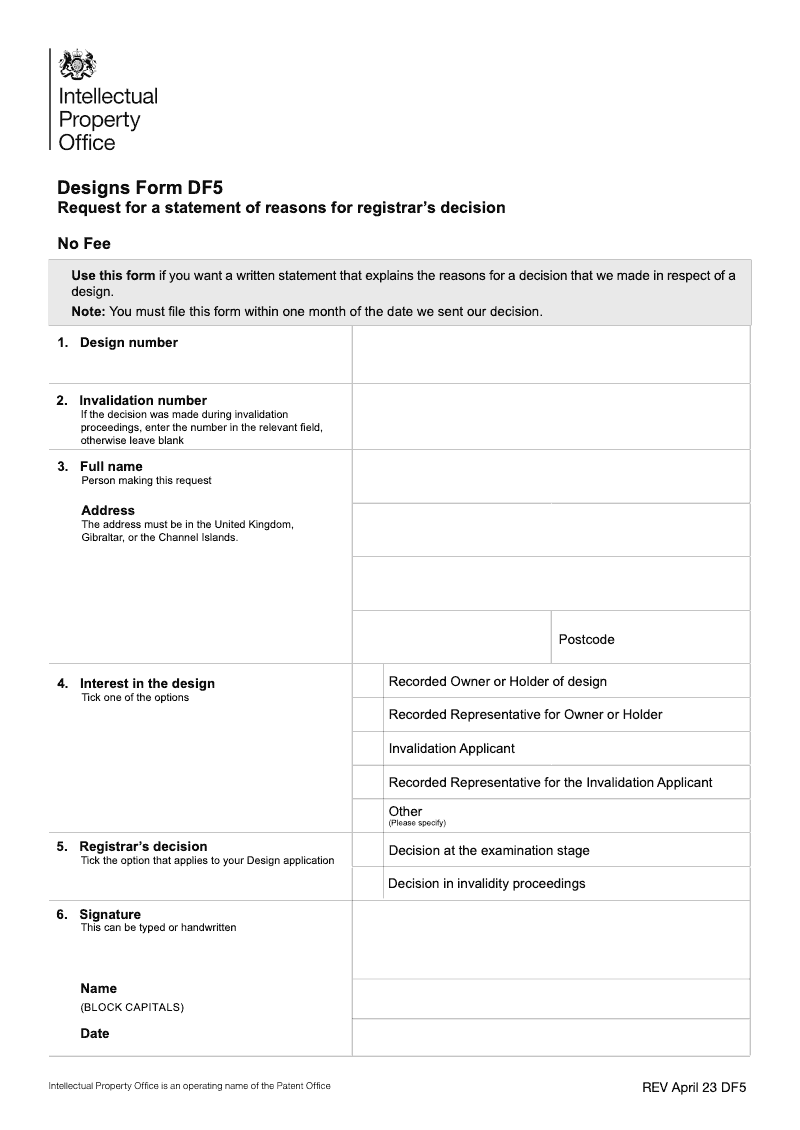 DF5 Request for a statement of reasons for registrar s decision preview