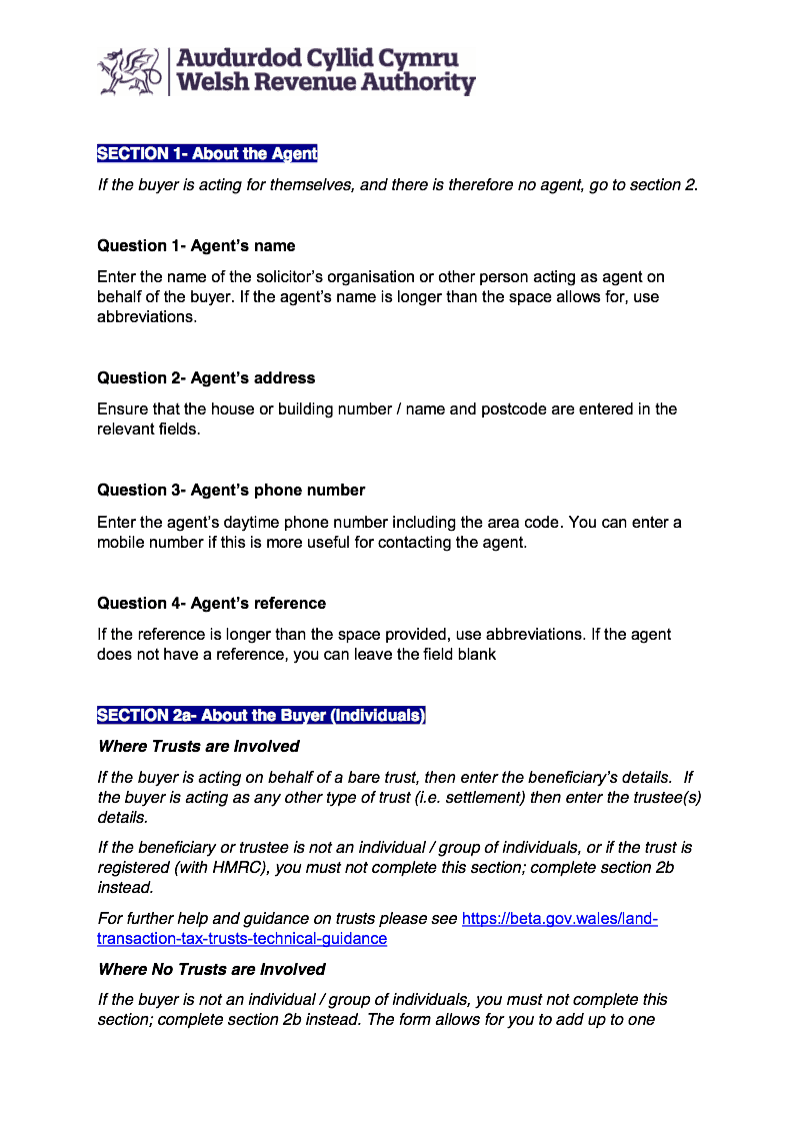 LTT1 Notes Guidance notes for completing paper Land Transaction Tax return preview