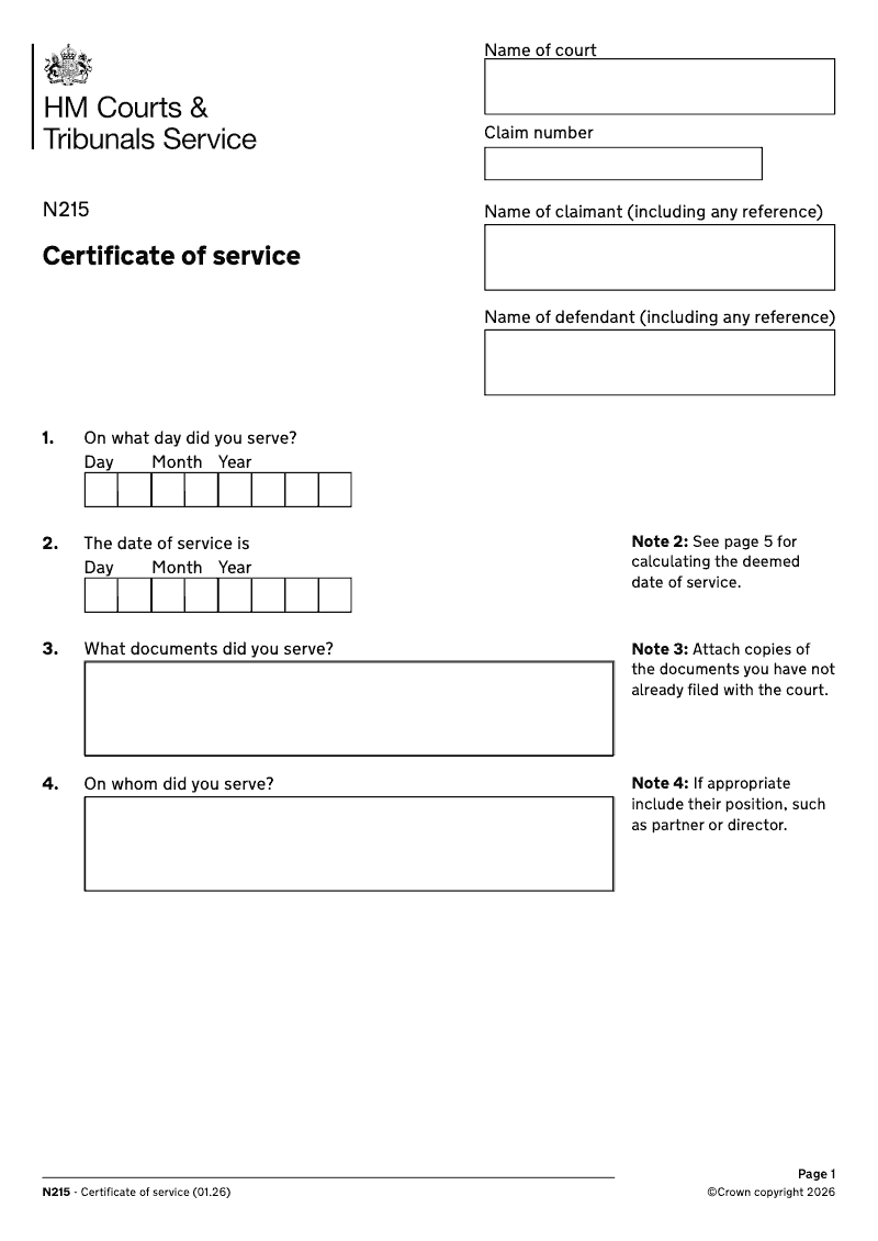 N215 Certificate of service electronic signature available preview