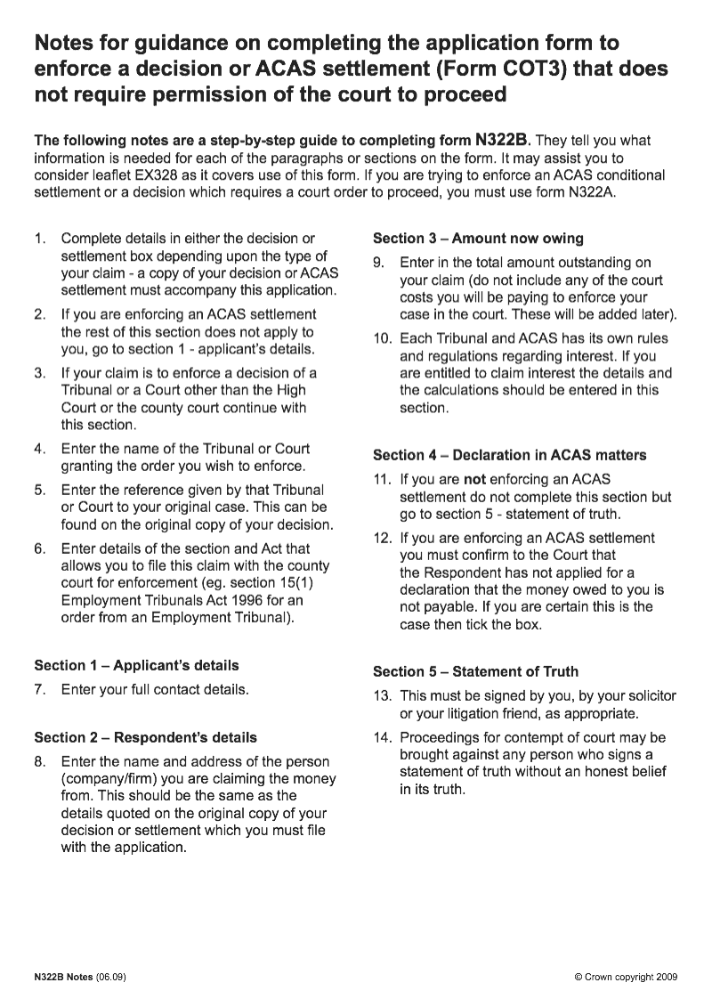 N322B Notes Notes for guidance on completing form N322B preview