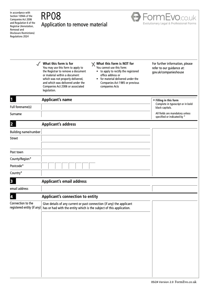 RP08 Application to remove material preview