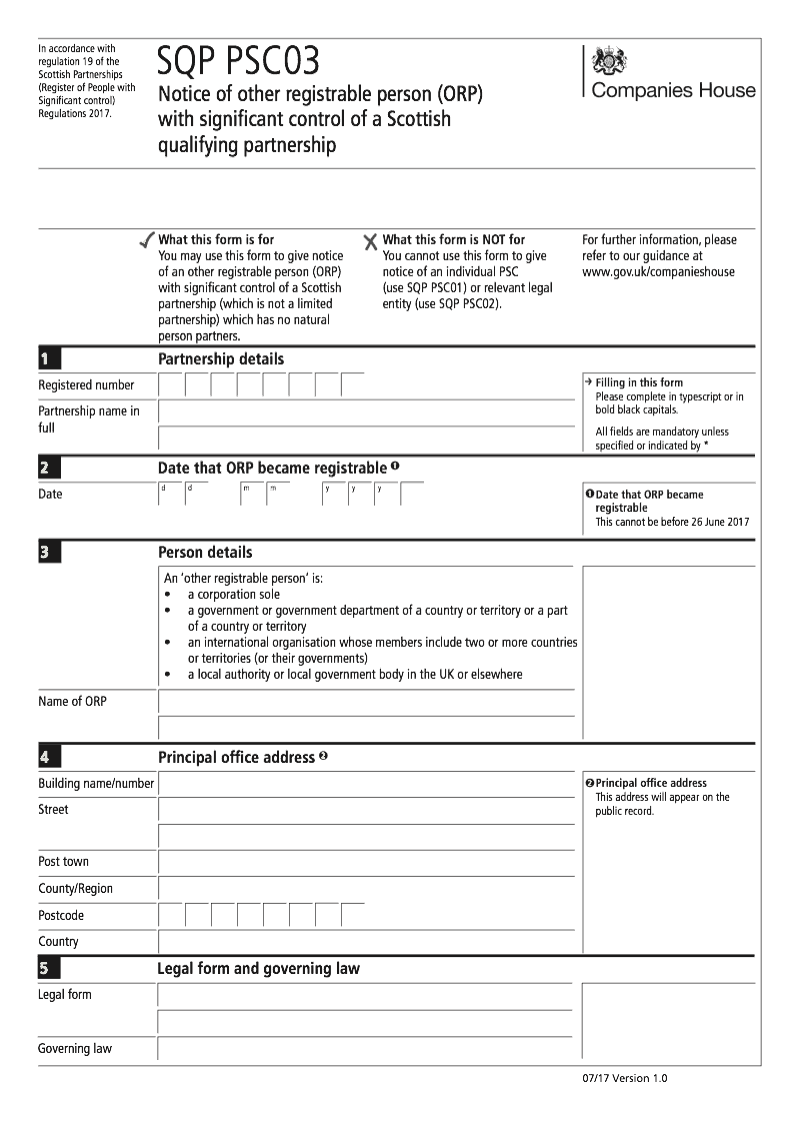 SQP PSC03 Notice of other registrable person ORP with significant control of a Scottish qualifying partnership preview