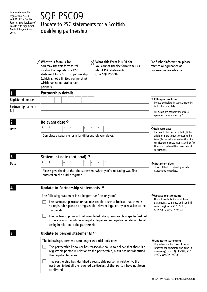 SQP PSC09 Update to PSC statements for a Scottish qualifying partnership preview