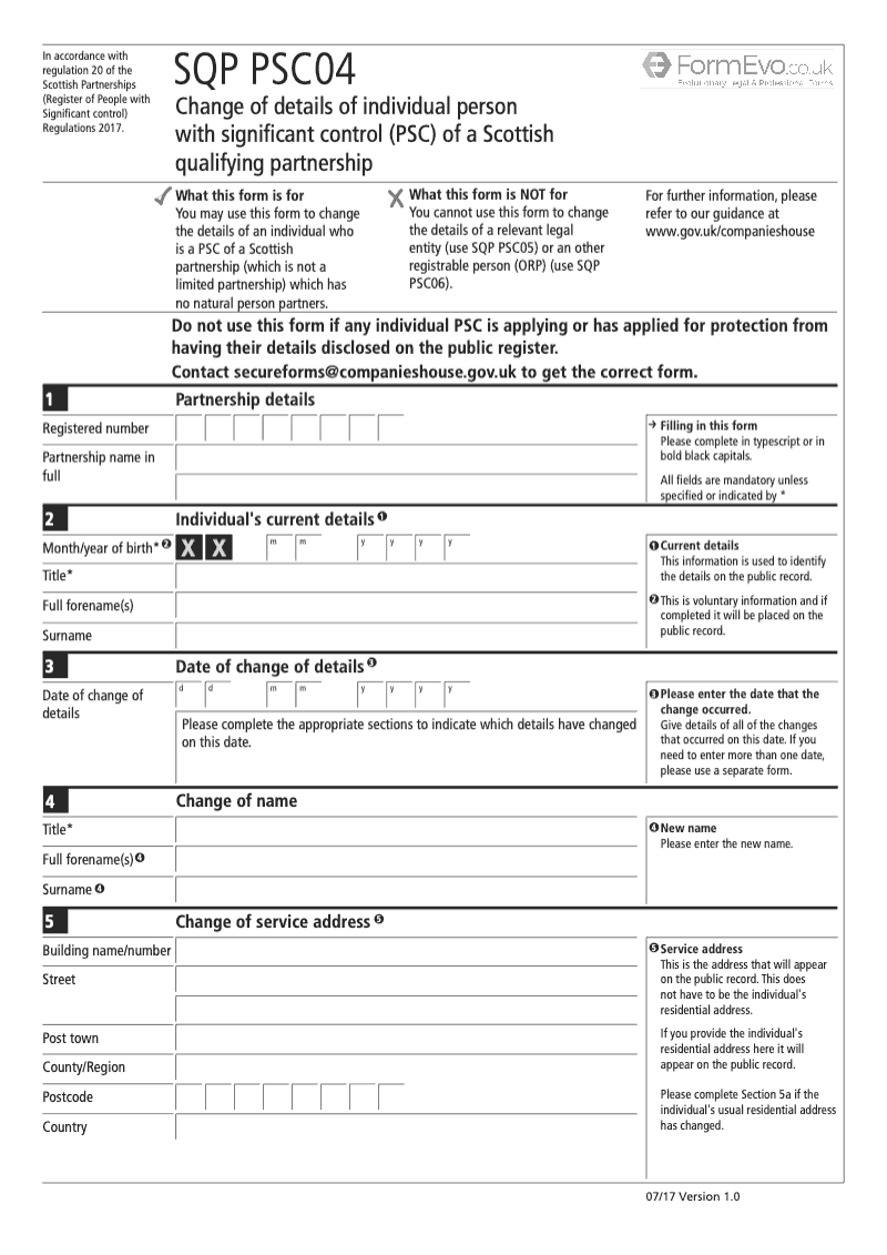 SQPPSC04 Change of Details of Individual Person with Significant Control PSC of a Scottish Qualifying Partnership preview