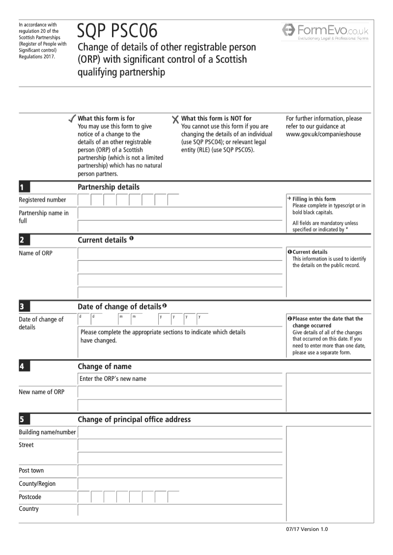 SQPPSC06 Change of Details of Other Registrable Person ORP with Significant Control of a Scottish Qualifying Partnership preview